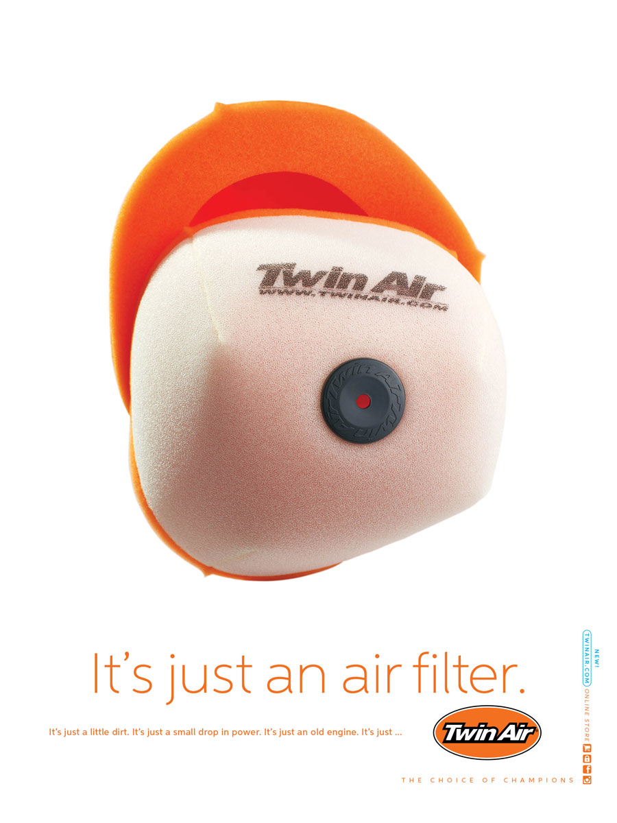 Twin Air foam air filter magazine ad